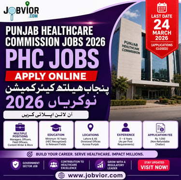 Punjab Healthcare Commission Jobs 2026 – PHC Manager, Officer vacancies