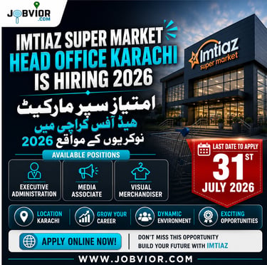 Imtiaz Super Market Jobs 2026 Karachi Head Office hiring poster