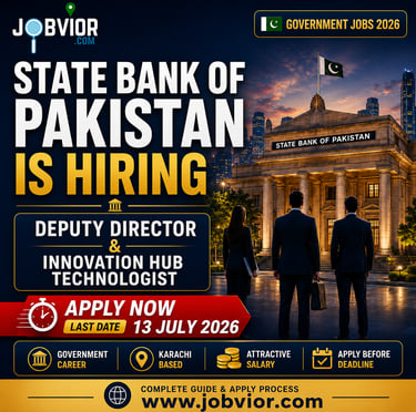 SBP Karachi jobs 2026 — Deputy Director and Innovation Hub Technologist, apply by July 13