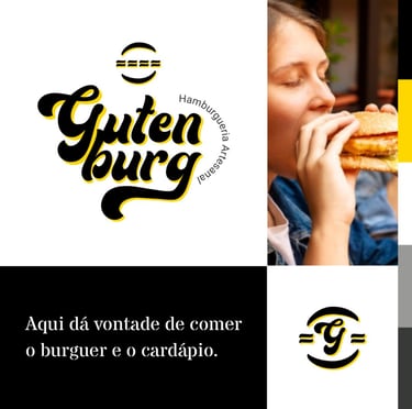 Identidade visual da Gutenburg Hamburgueria artesanal - Priscila Kato Design