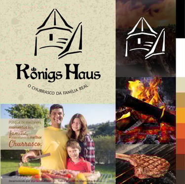 Identidade visual da Konigs Haus churrasco - Priscila Kato Design