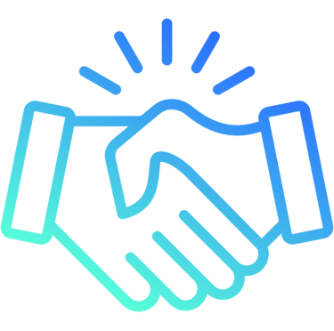 Two hands shaking icon representing business partnership, agreement, and collaboration