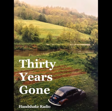 car in a plowed field - album cover for Handshake Radio