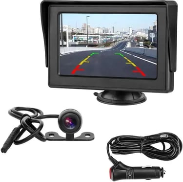 Jansite Cámara de Marcha Atrás y Kit de Monitorización, Cámara de Visión Trasera IP68 