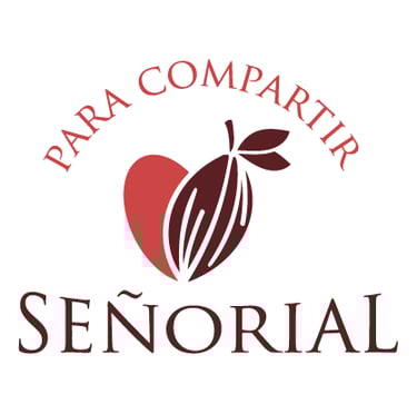 Logo of cocoa fruit and heart symbol