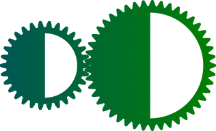 Hard Drive double gear logo