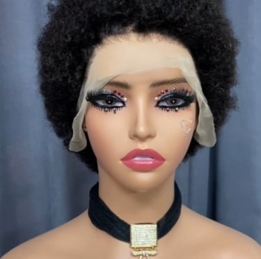 High quality Afro curl human hair lace wigs