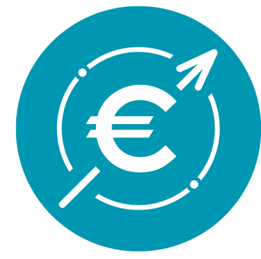 Icône avec le sigle euros pour représenter la valorisation