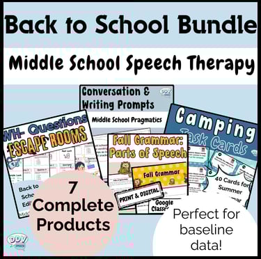 back to school speech therapy activities