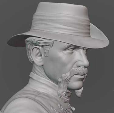 120mm scale Colonel Anthony Durnford, Zulu Wars 1879, 3D digital sculpt for historical figure collec
