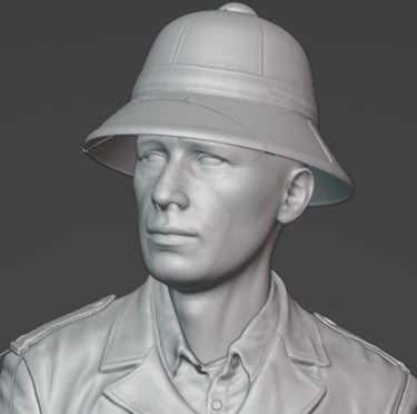 1/16 scale WWII Afrika Korp, Feldgendarmerie-Trupp, 3D digital sculpt for historical figure collecto
