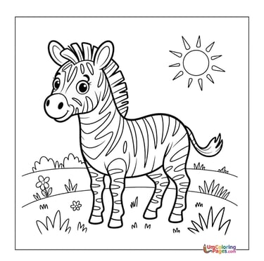 free pdf zebra coloring page