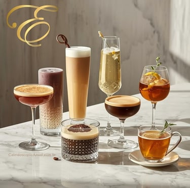 Bebidas E: espresso martini energético espumante eggnog espresso energy drink elixir elderflower eau de vie chá bar claro