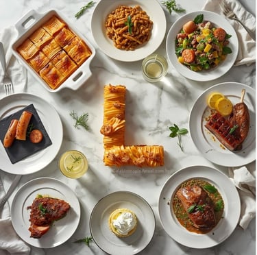 Pratos Letra L culinária: lasanha lentilha linguiça limoncello lombo torta limão mesa clara elegante organizada receitas