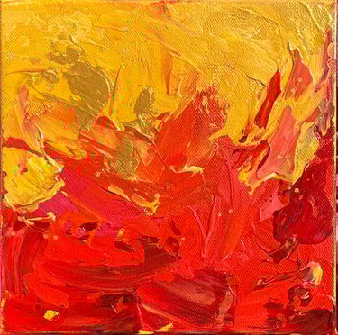 "Fire" | Acrylic on canvas, 2025 | 8" x 8" | $85