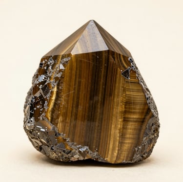 Cluster of smoky quartz on a dark stone background highlighting its earthy tones.