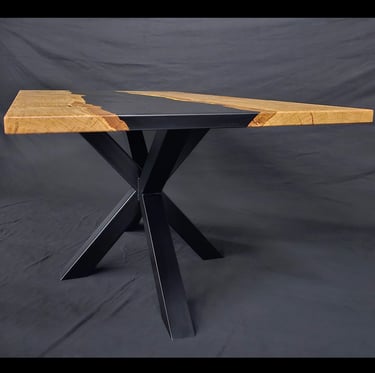 White Oak Resin Table ground angle view