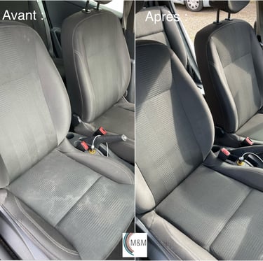 Nettoyage en profondeur de siège de voiture ford avec shampouineuse m&m services pro rouen