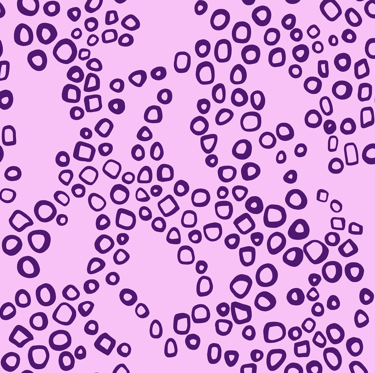 A seamless pattern with purple circles on a light purple background.