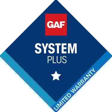 GAF System Plus Warranty Badge for GAF Certified Installers such as Catch All Contracting