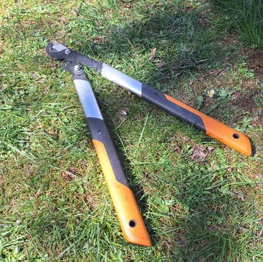 a scissors for trimming hanging garden plants