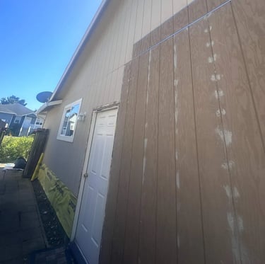 house with repaired siding