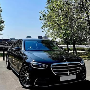 film unitb transport uk logo with a mercedes car front view
