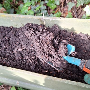 brown garden bed soil after using weed killers