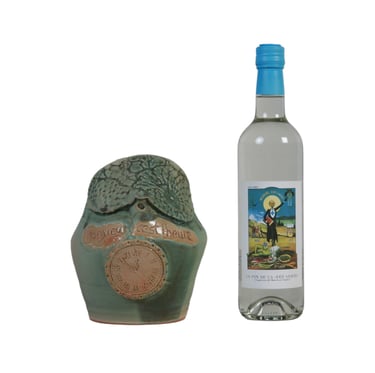 Pot en grès de l'absintherie Guilloud du val de travers Coffret avec bouteille possible