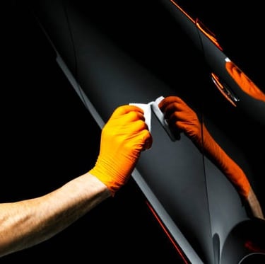 Water beading effect on ceramic coated car surface