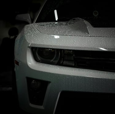 Before and after ceramic coating shine comparison