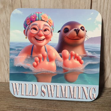 MDF Fridge magnets  Wild swimming