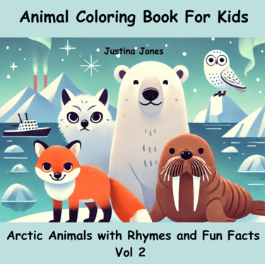 Animal Coloring Book Cover with Arctic Animals