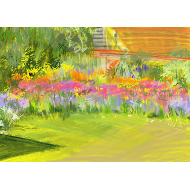 Great Dixter Solar bed summer 2025 - digital drawing