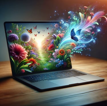 A beautiful scene merging nature and technology