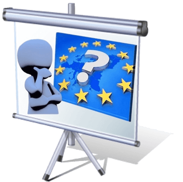 Thirsting For Europe logo displayed on a white screen