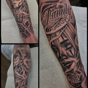 Chicano style custom tattoo