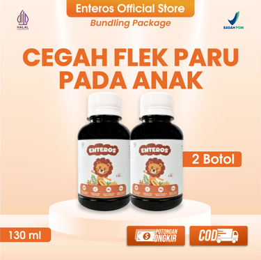Enteros - Mencegah Flek Paru Pada Anak | Halal & BPOM 130 ml | 2 Botol