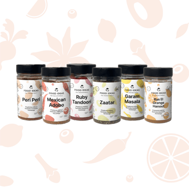 professional kitchen chefs, innovative food condiments, spice collection, spice blends