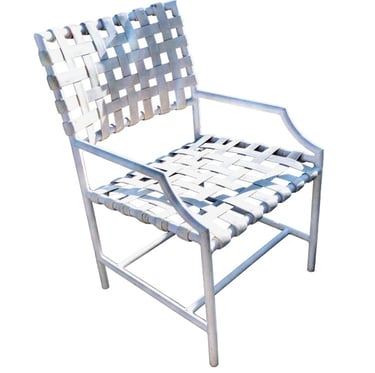 a n off white Brown Jordan patio dining chair from the 1960s - 1970s