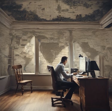 a laptop computer sitting on top of a table