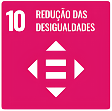 Símbolo do Objetivo de desenvolviment sustentáavel número dez que fala de redução das desigualdades