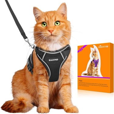 Halypet Cat Harness and Leash Set [H600 Pro] Escape Proof Cat Harness for Walking