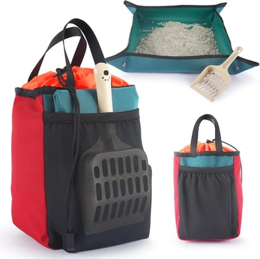 OutdoorBengal Travel Litter Box for Cats (3in1 Kit) – Foldable Litterbox + Litter Bag + Scooper