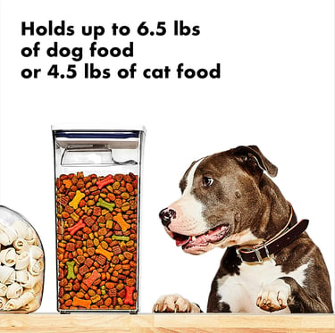 OXO Good Grips Pet POP Container – 6.0 Qt/5.7 L with Half Scoop |Ideal for up to 6.5lbs of Dog Food