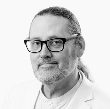 Black and white photo of Michael Pyne