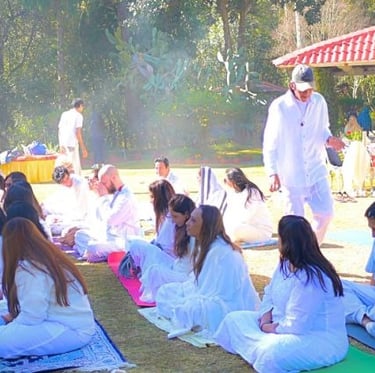 Shamans performing ceremonial cleansing