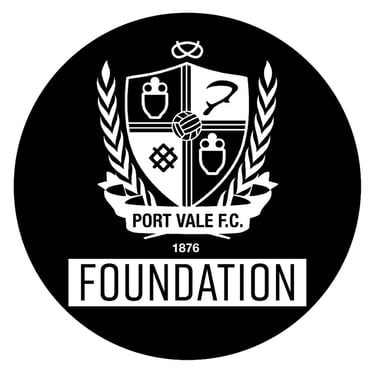 Official Port Vale F.C. Foundation logo featuring the club crest on a black circular background.
