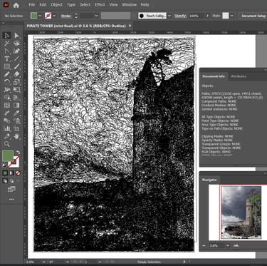 vector hyperrealism - Pirate Tower Laguna Beach vector art