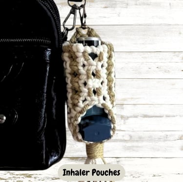 asthma inhaler pouch handmade macrame